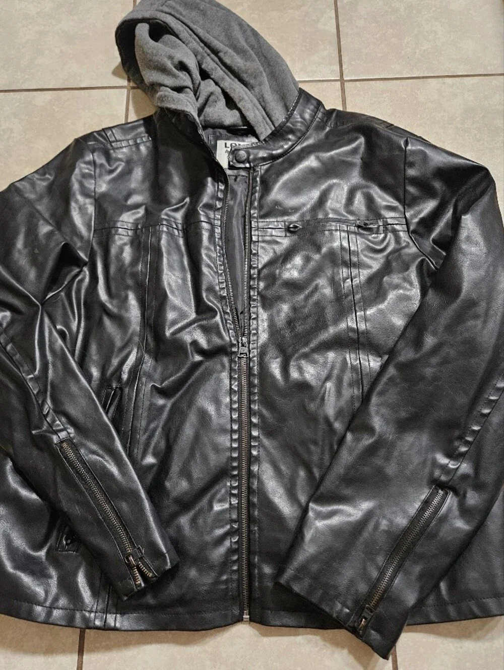 Levis Black Faux Leather Zip Jacket